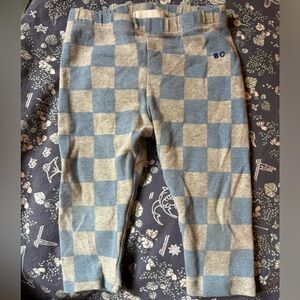 Bobo Choses 6-12 mo checked blue and grey leggings